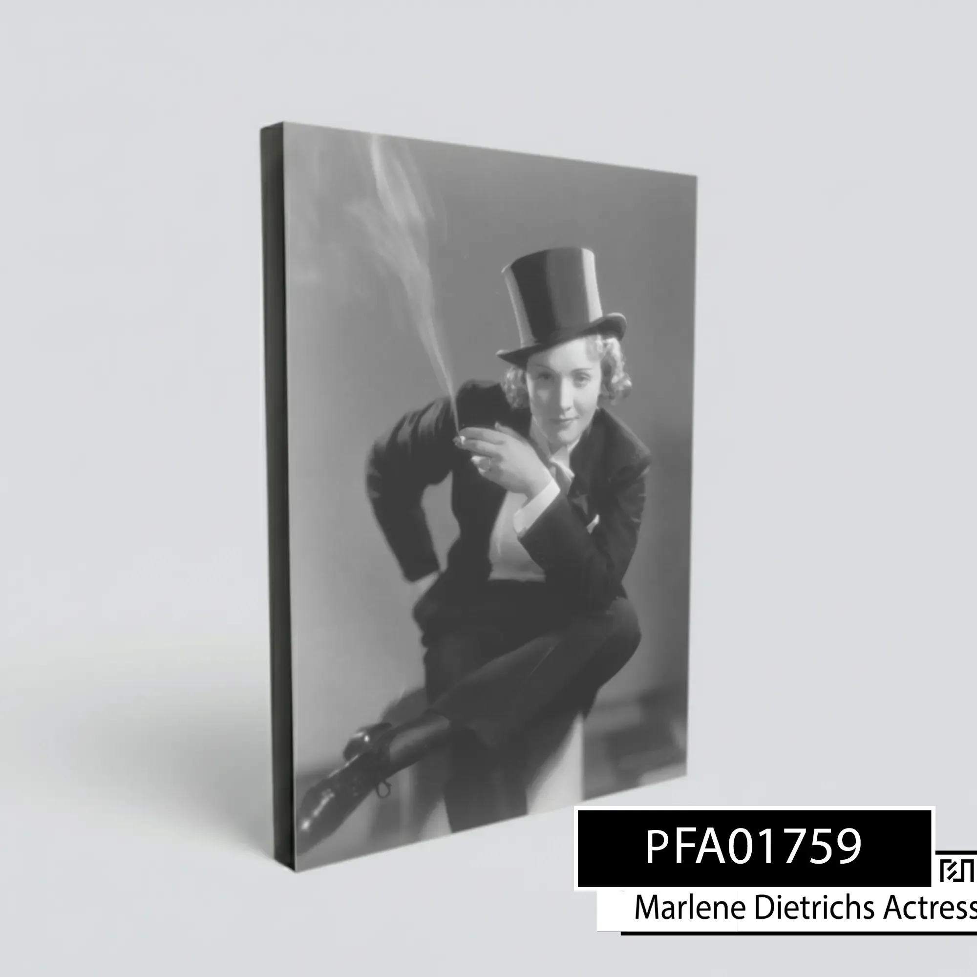 poster Potret Marlene Dietrich Berjas dan Topi Sutra