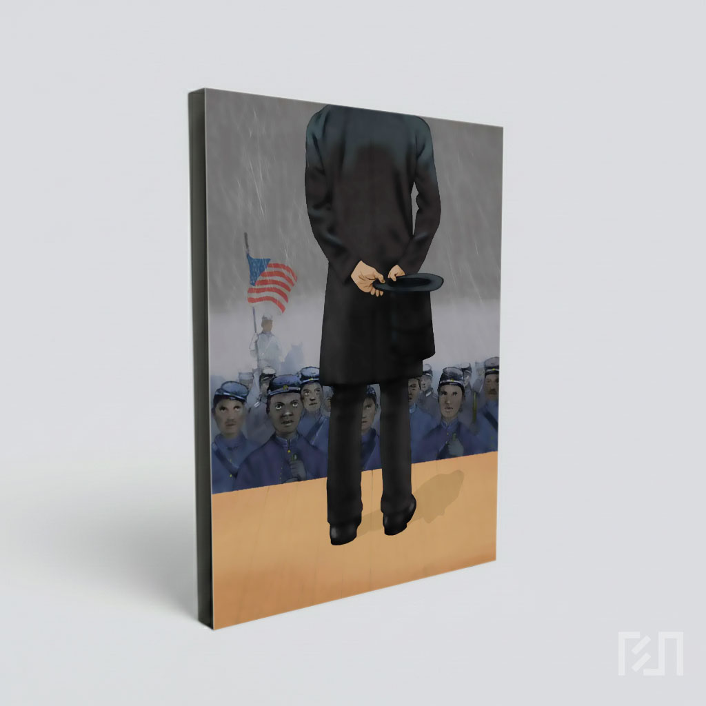 Ilustrasi Abraham Lincoln dan Tentara Union