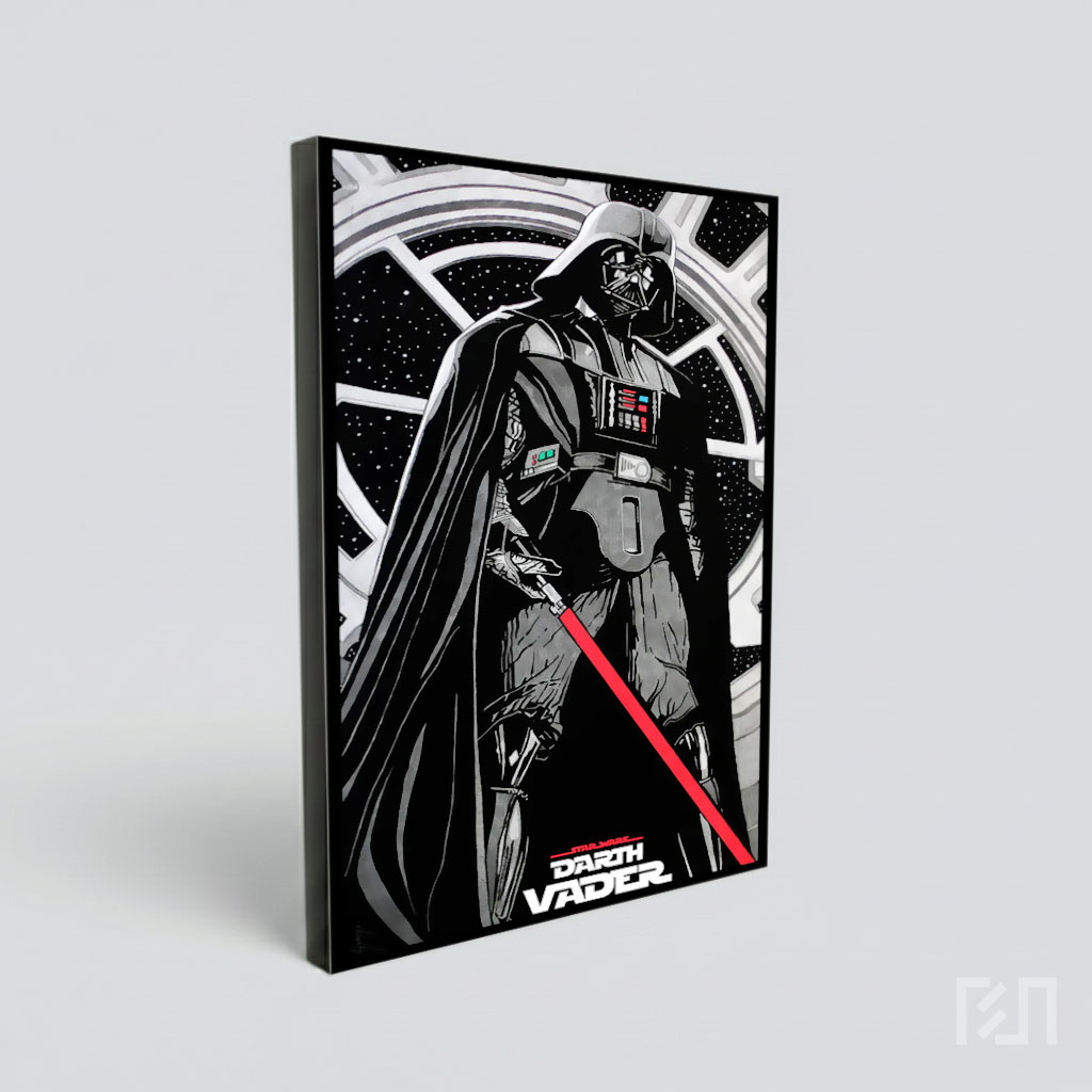 Ilustrasi Darth Vader dengan Lightsaber Merah