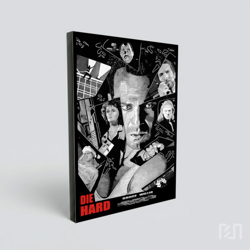 Ilustrasi Hitam Putih Film Die Hard 1988