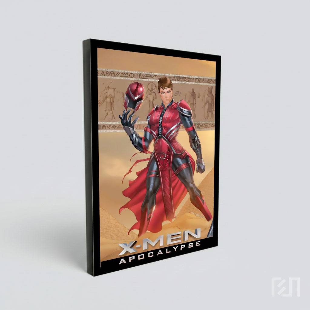 Ilustrasi Karakter Magneto Berbaju Zirah Merah