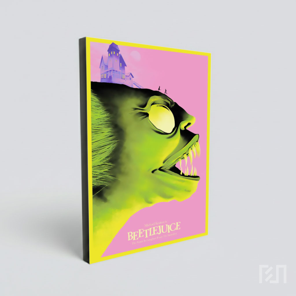 Ilustrasi Monster Hijau Bergaya Retro