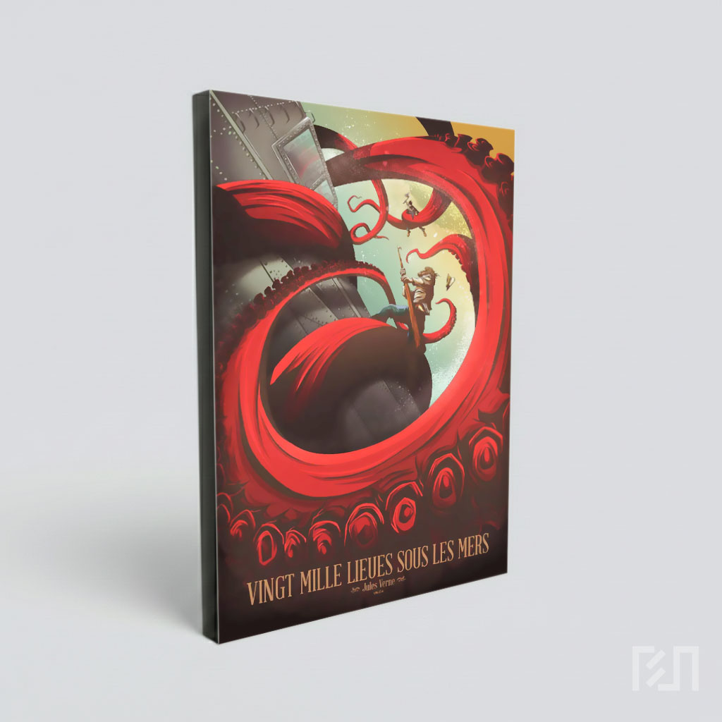 Ilustrasi Pertarungan Nautilus dan Monster Gurita