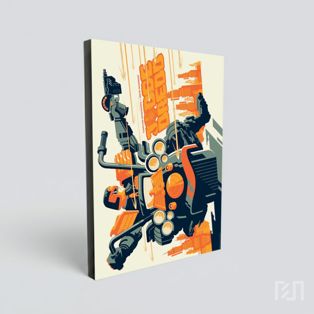 Ilustrasi Poster Judge Dredd Mengendarai Lawmaster