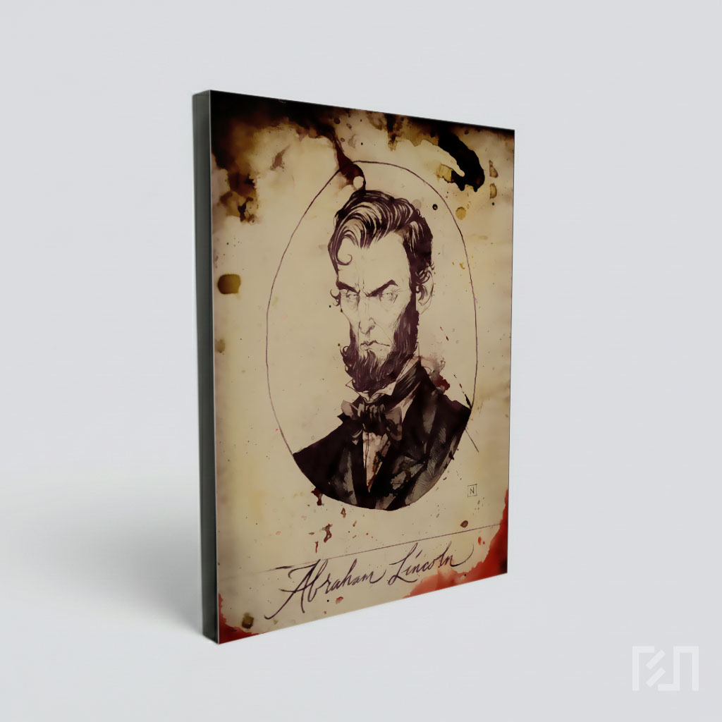 Ilustrasi Seni Abraham Lincoln Bergaya Vintage