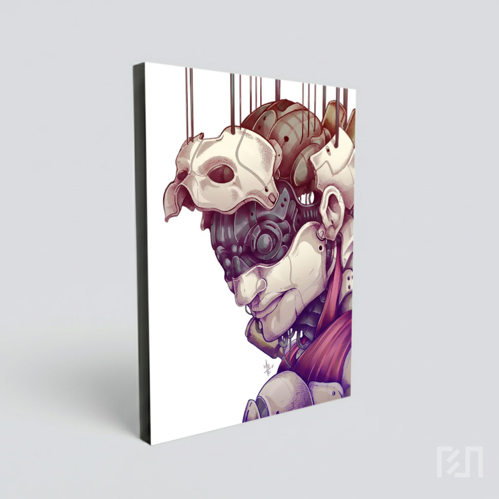 Ilustrasi Seni Cyborg Futuristik