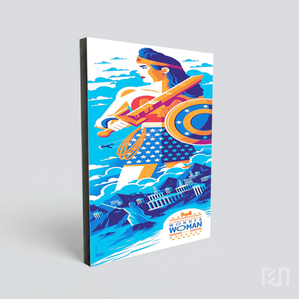 Ilustrasi Seni Wonder Woman Gaya Retro