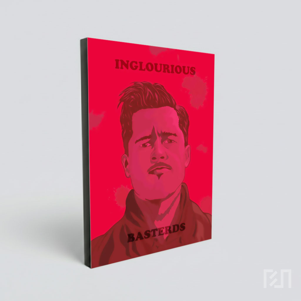 Ilustrasi Vektor Brad Pitt dalam Nuansa Merah