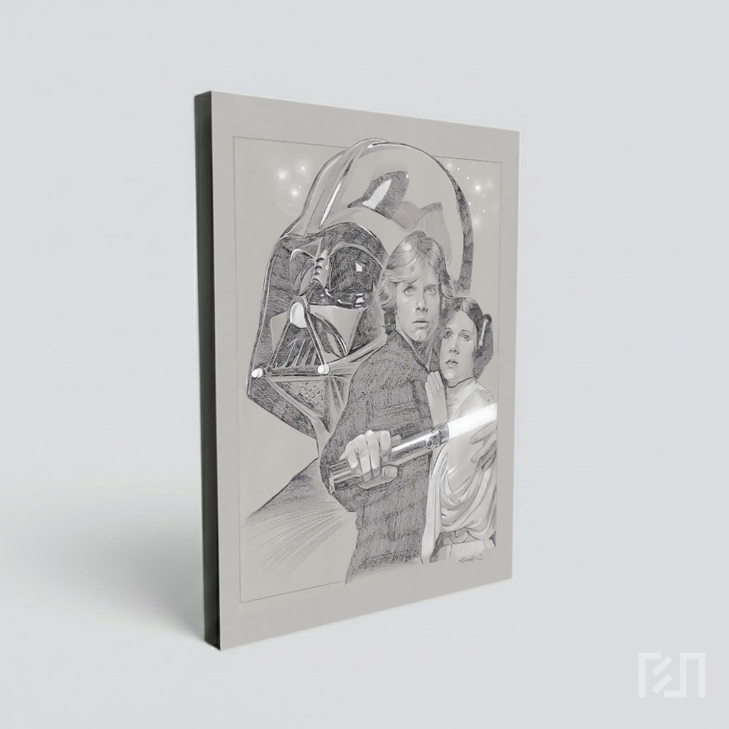 Lukisan Pensil Star Wars Darth Vader Luke dan Leia