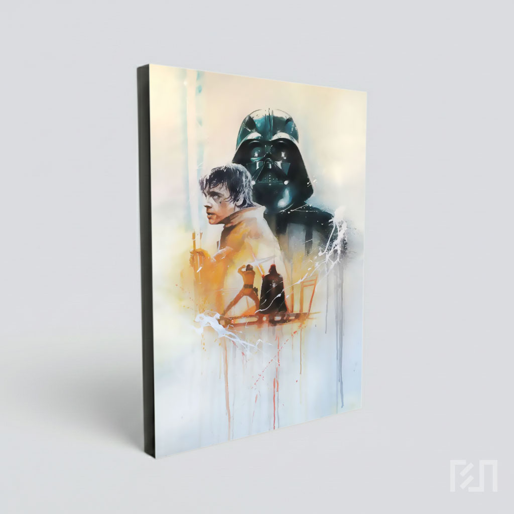 Lukisan Seni Poster Star Wars Luke Skywalker dan Darth Vader