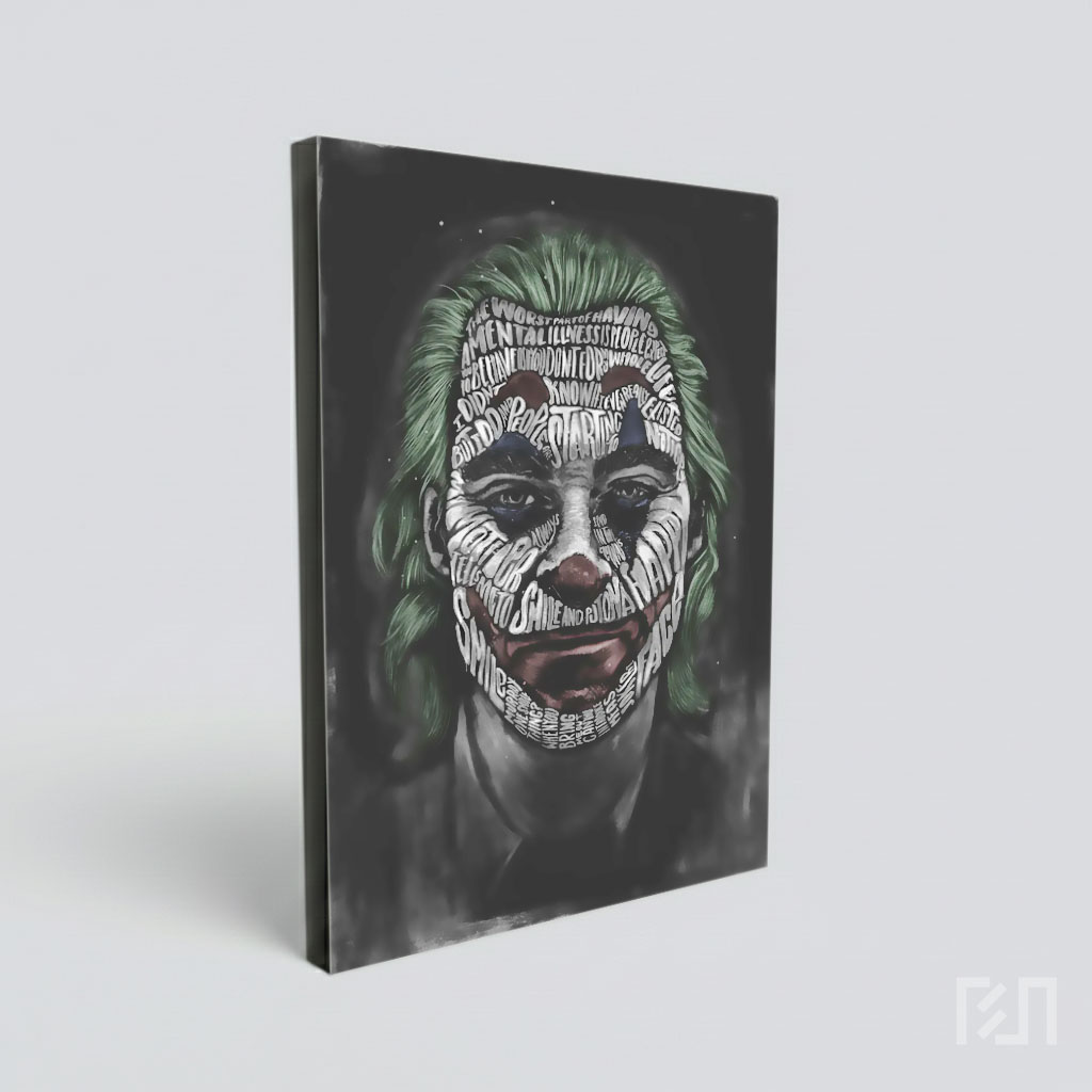 Lukisan Wajah Joker Tipografi Seni