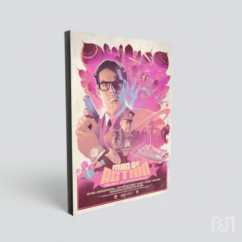 Poster Film Aksi Fiksi Ilmiah Retro
