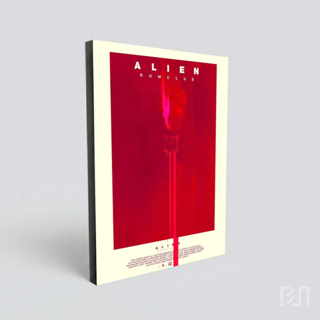 Poster Film Alien Xenomorph Minimalis Merah