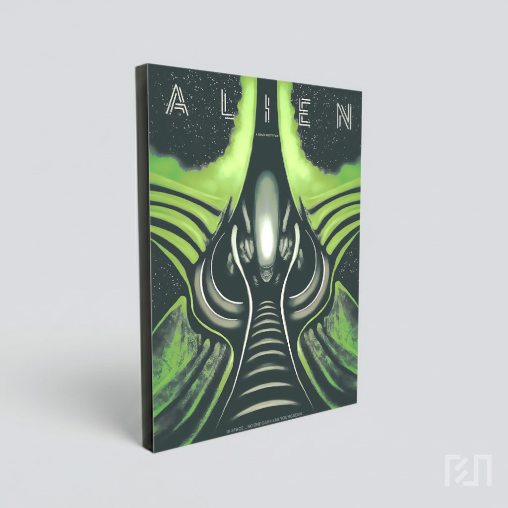 Poster Film Alien Xenomorph Seni Hijau