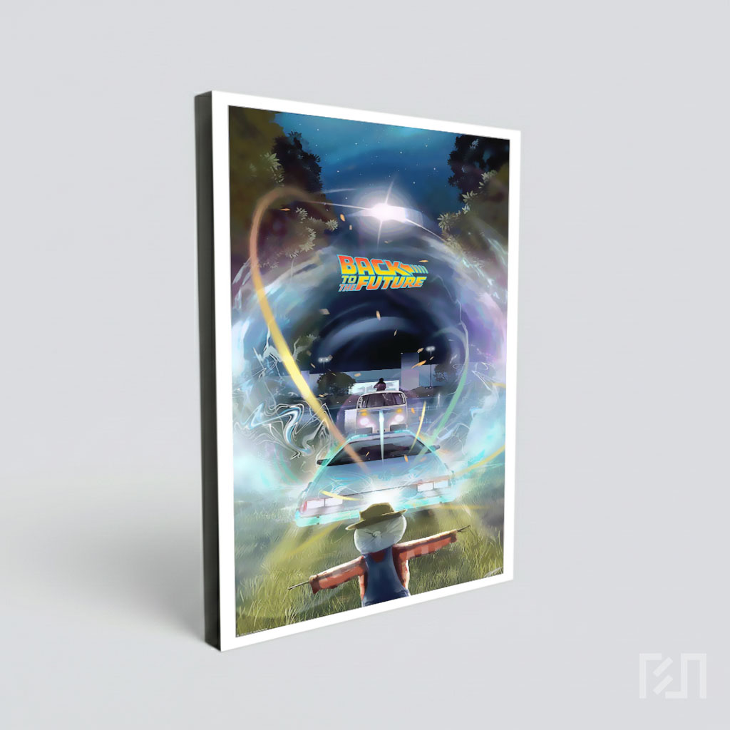 Poster Film Back to the Future dengan Mesin Waktu