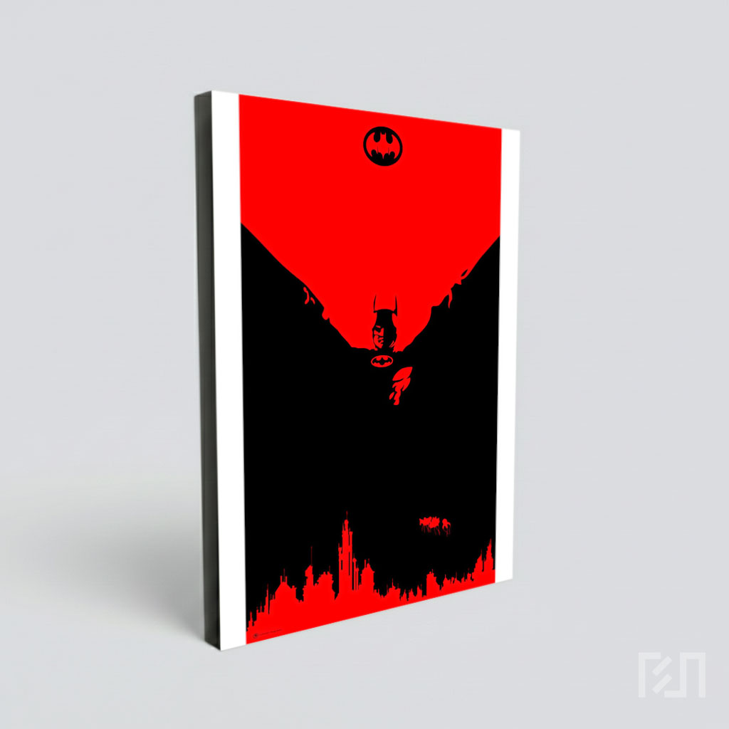 Poster Film Batman Minimalis Hitam Merah