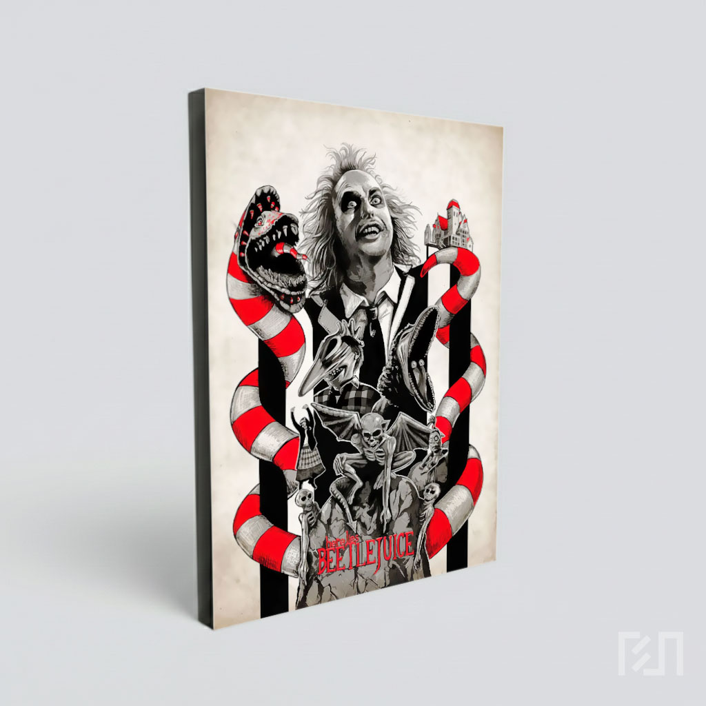 Poster Film Beetlejuice Ilustrasi Artistik