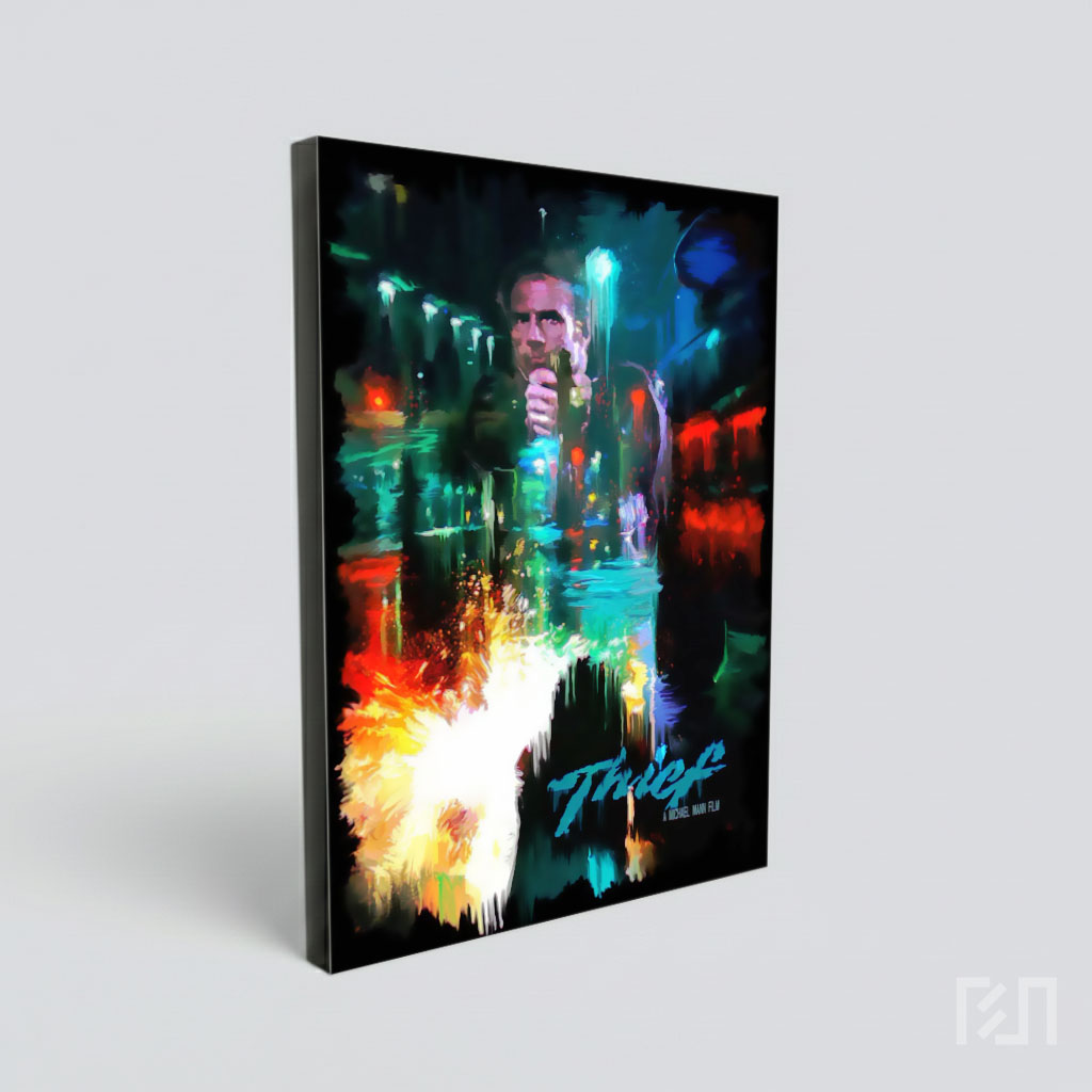 Poster Film Bergaya Lukisan Abstrak Neon