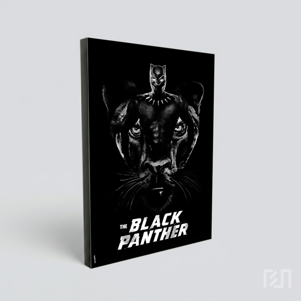Poster Film Black Panther Hitam Putih