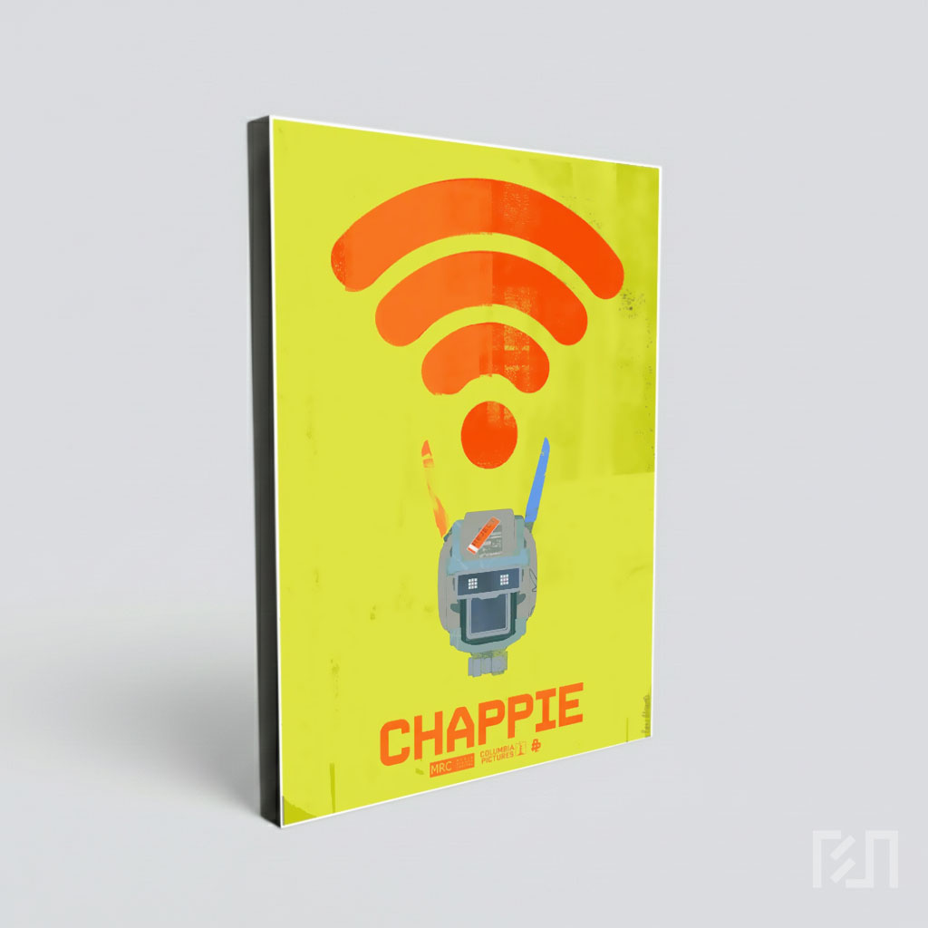 Poster Film Chappie: Robot dengan Simbol Wi-Fi
