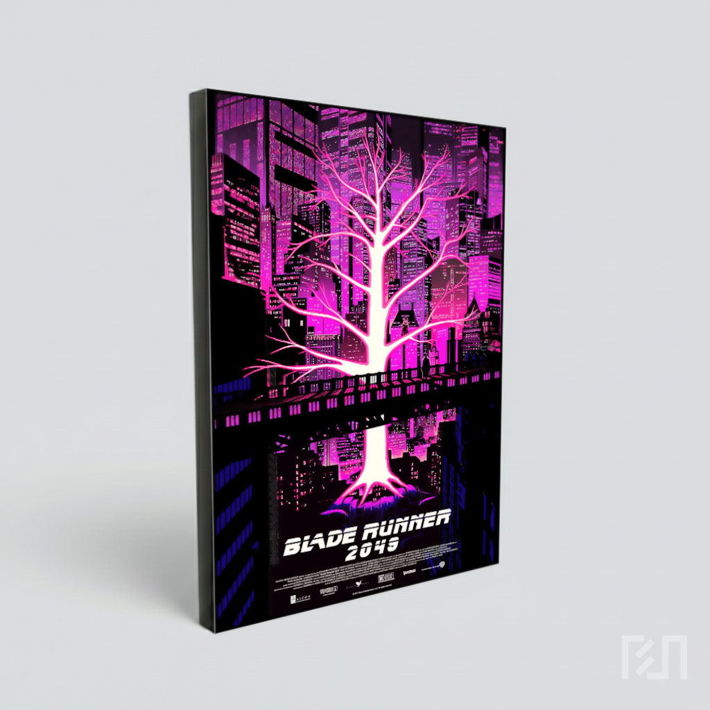 Poster Film Cyberpunk Pohon Neon