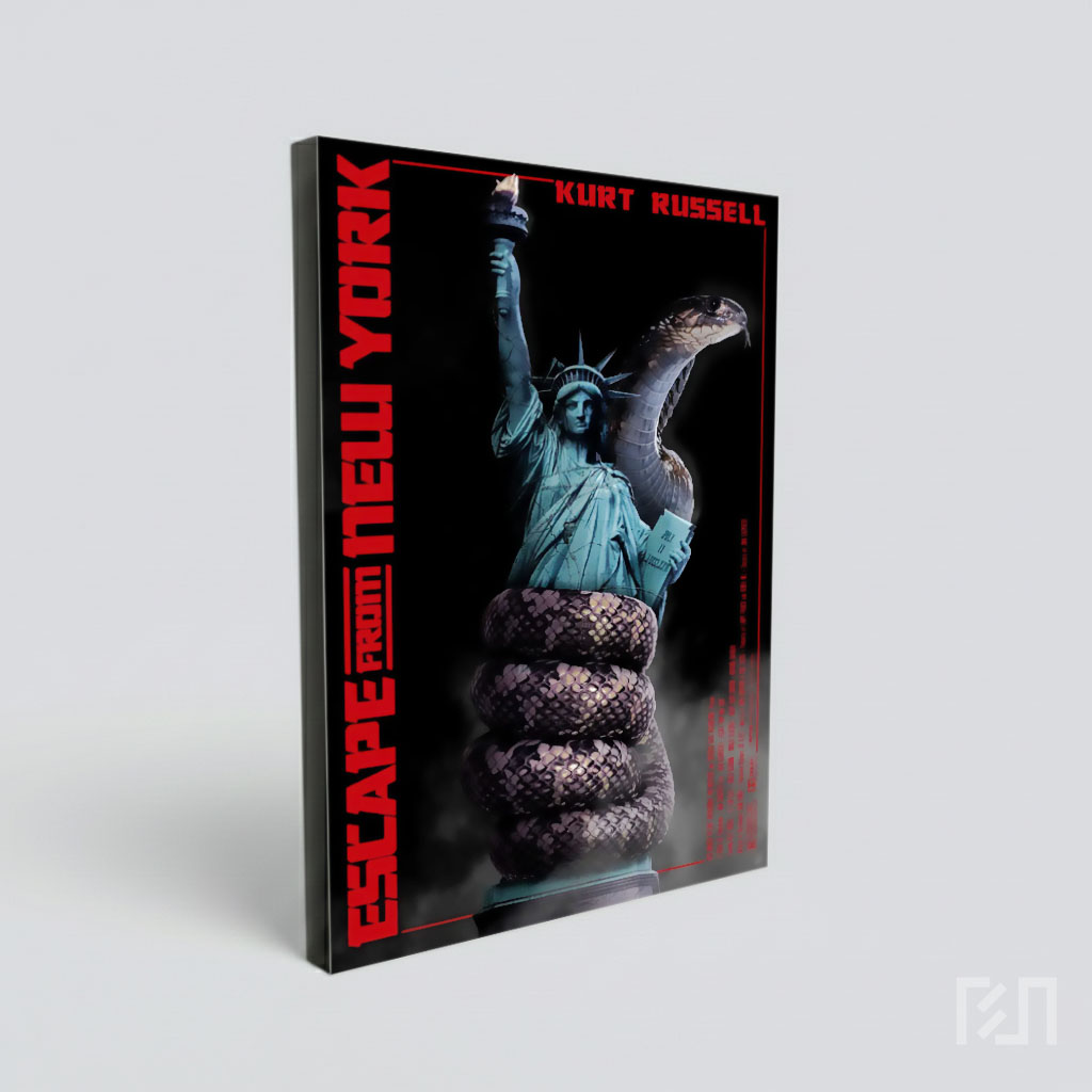 Poster Film Escape from New York Patung Liberty dan Ular