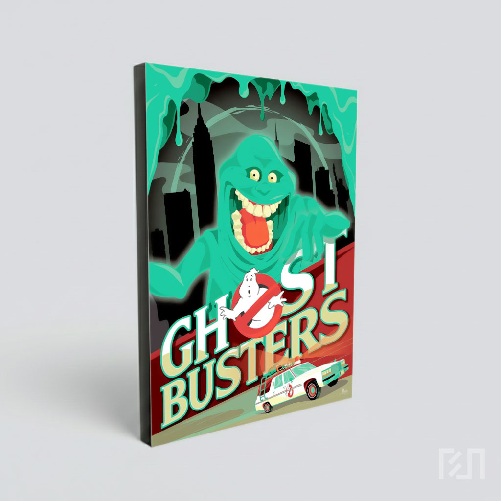 Poster Film Ghostbusters dengan Slimer