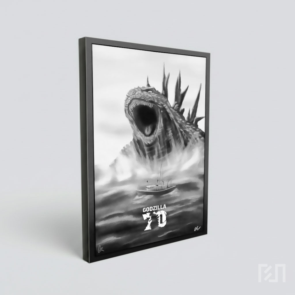Poster Film Godzilla Hitam Putih