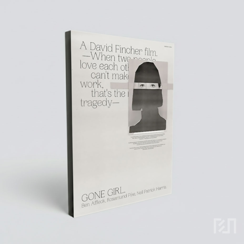 Poster Film Gone Girl Hitam Putih Minimalis