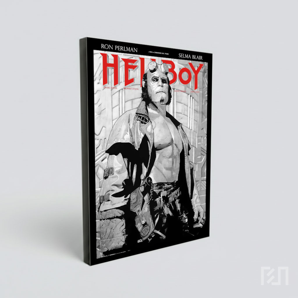 Poster Film Hellboy Hitam Putih