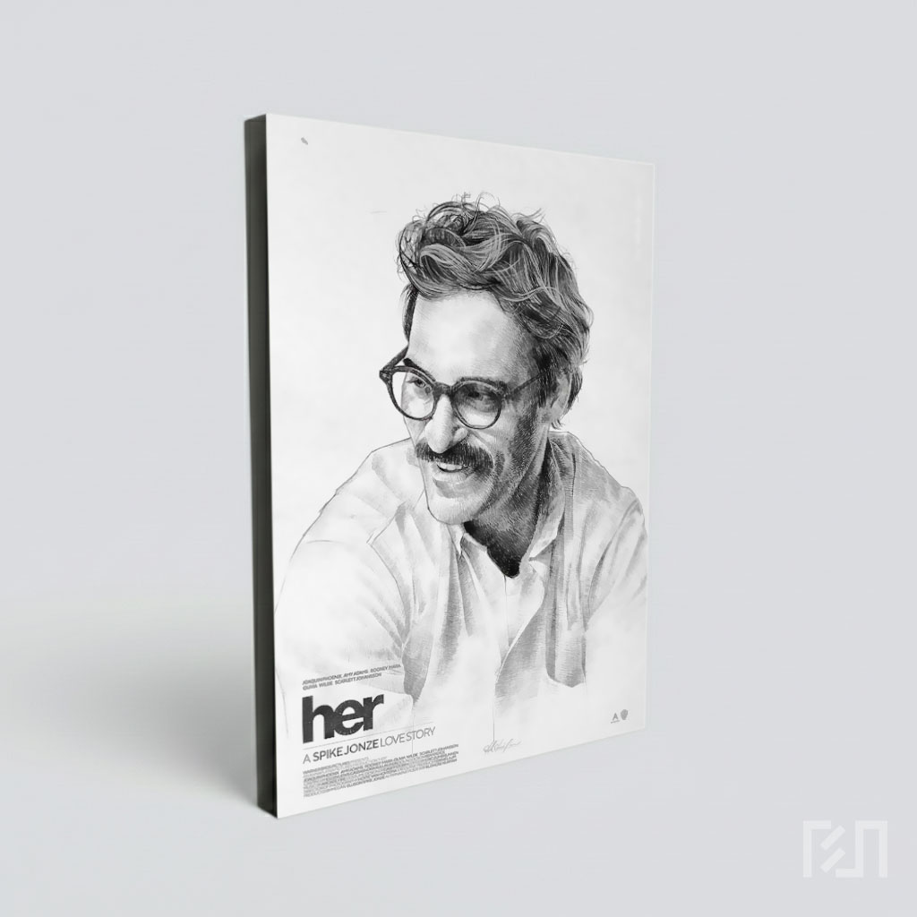 Poster Film Her - Ilustrasi Joaquin Phoenix