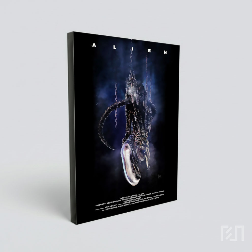Poster Film Horor Sci-Fi Bergaya Biomekanik