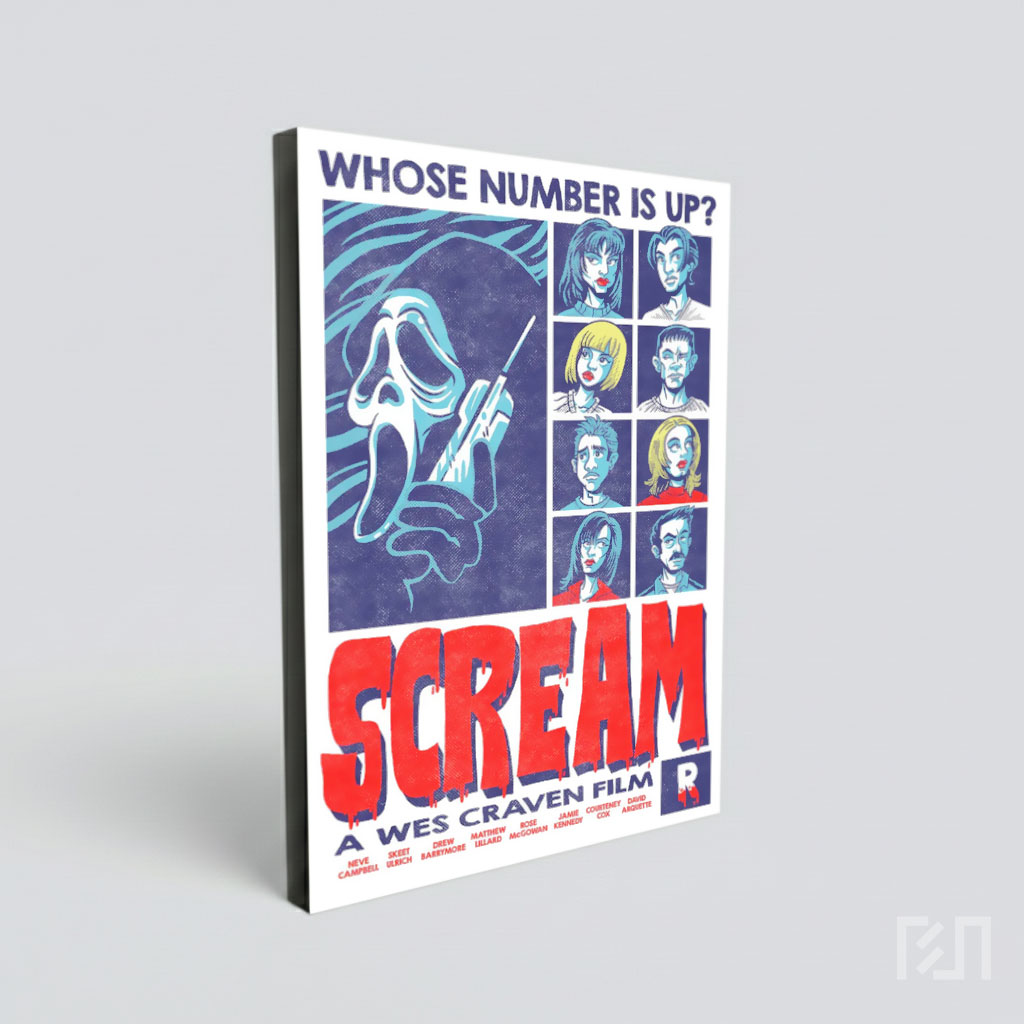 Poster Film Horor Scream Ilustrasi Bergaya Retro