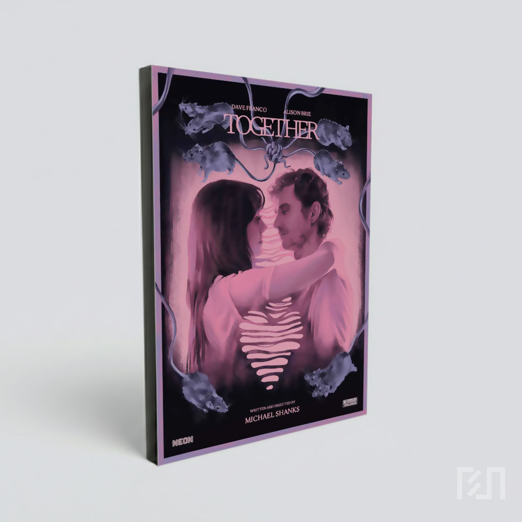 Poster Film Horror Romantis dengan Ilustrasi Tikus