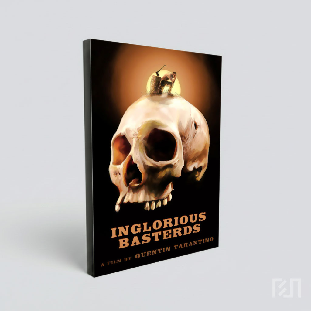Poster Film Inglorious dengan Ilustrasi Tengkorak