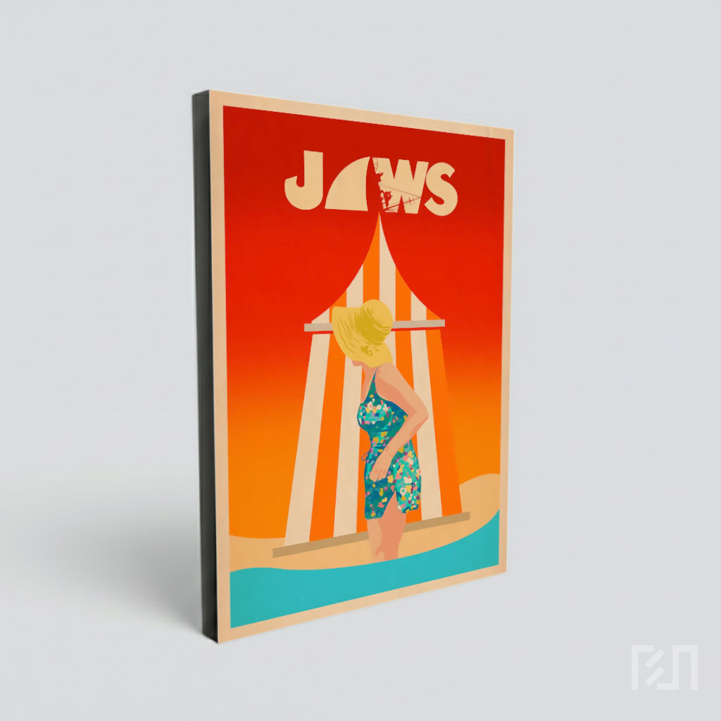 Poster Film Jaws Bergaya Ilustrasi