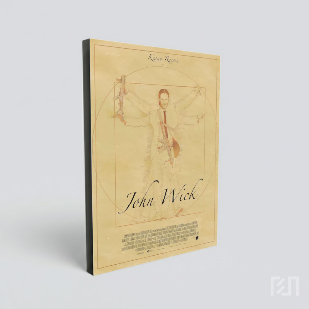 Poster Film John Wick Vitruvian Man Style