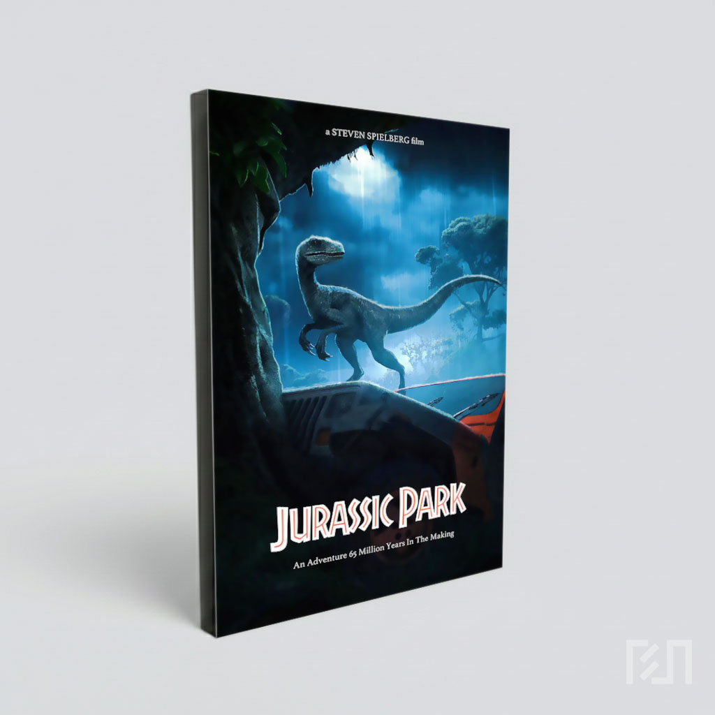 Poster Film Jurassic Dark dengan Dinosaurus