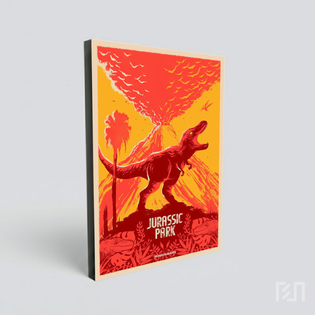 Poster Film Jurassic Park Ilustrasi Dinosaurus