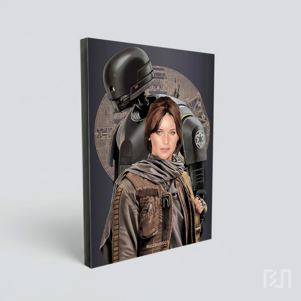 Poster Film Jyn Erso dan K-2SO Star Wars
