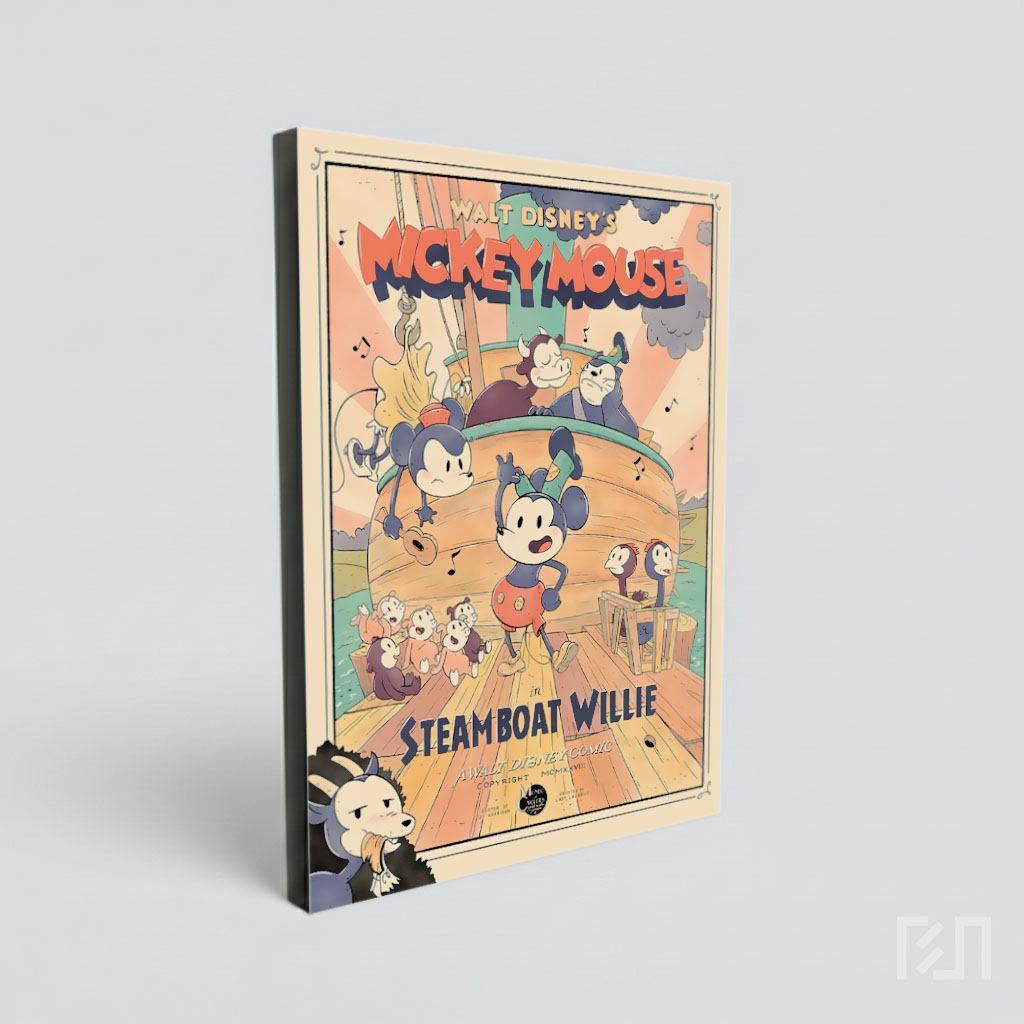 Poster Film Klasik Mickey Mouse Steamboat Willie