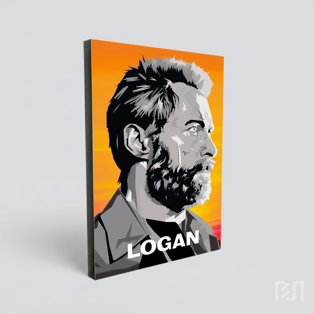 Poster Film Logan WPAP Seni Vektor