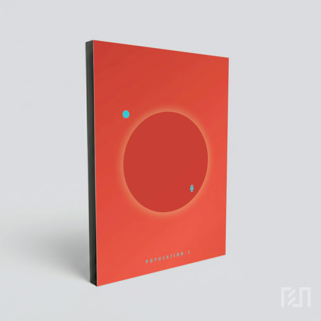 Poster Film Minimalis Astronaut di Planet Merah