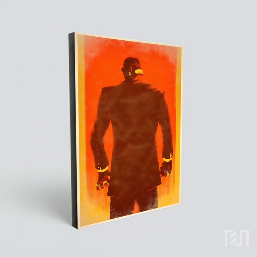 Poster Film Minimalis Karakter Pria Berjas