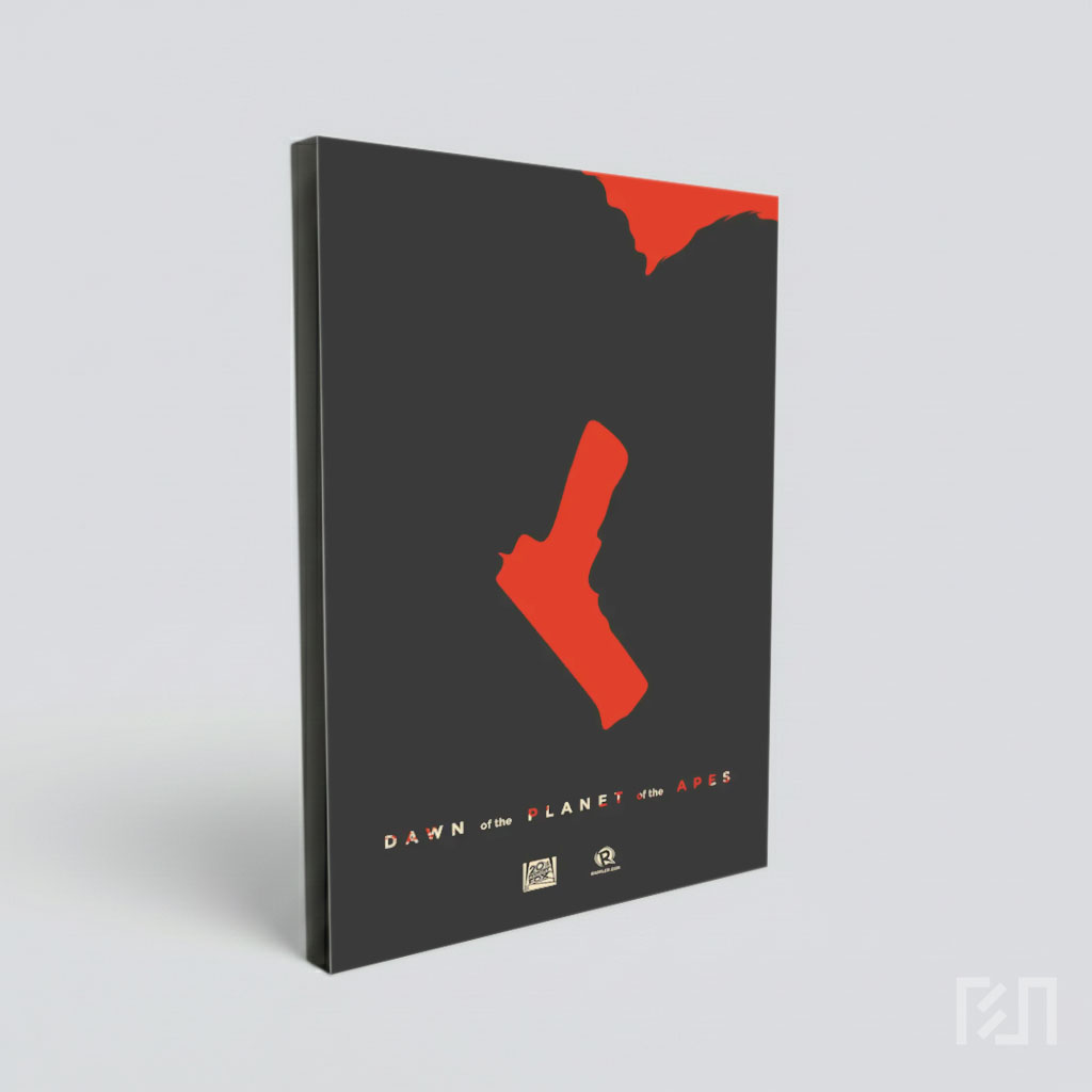 Poster Film Minimalis Siluet Pistol Merah