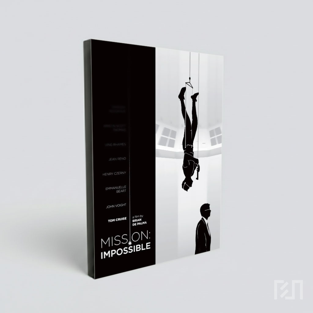 Poster Film Mission Impossible Minimalis Hitam Putih
