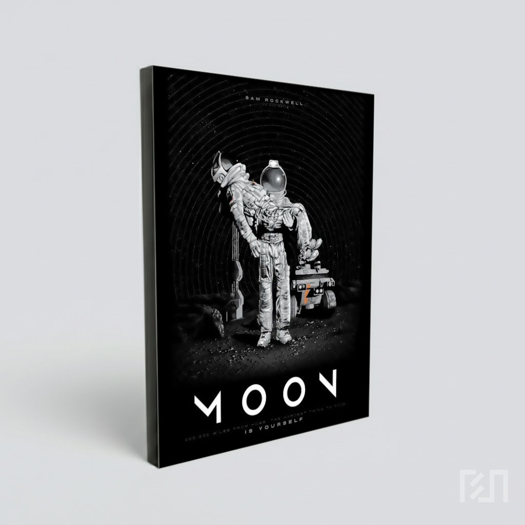 Poster Film Moon - Ilustrasi Astronaut Fiksi Ilmiah