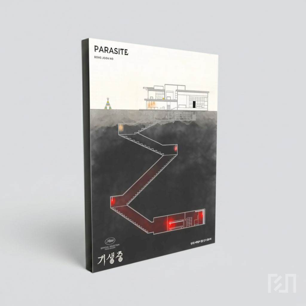 Poster Film Parasite Desain Rumah Bawah Tanah