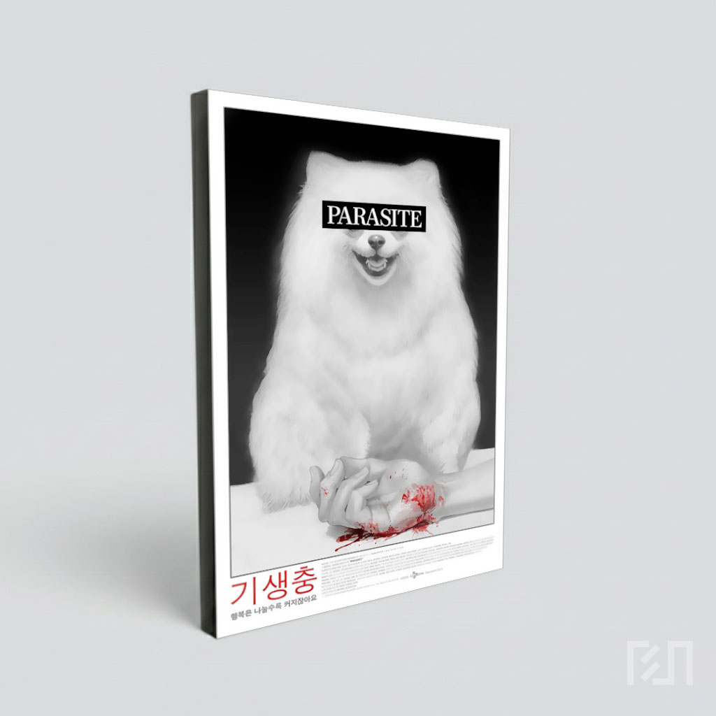 Poster Film Parasite Ilustrasi Anjing