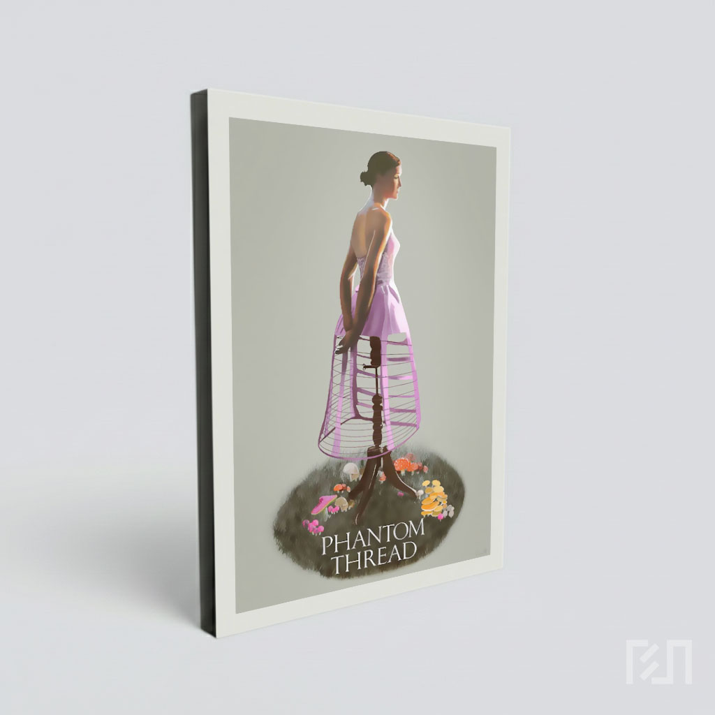 Poster Film Phantom Thread - Ilustrasi Gaun Klasik